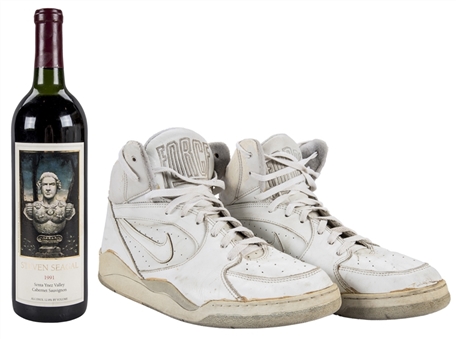 1991 Steven Seagal Cabernet Sauvignon Wine Bottle & Pair of Worn & Signed Nike Shoes (Beckett)